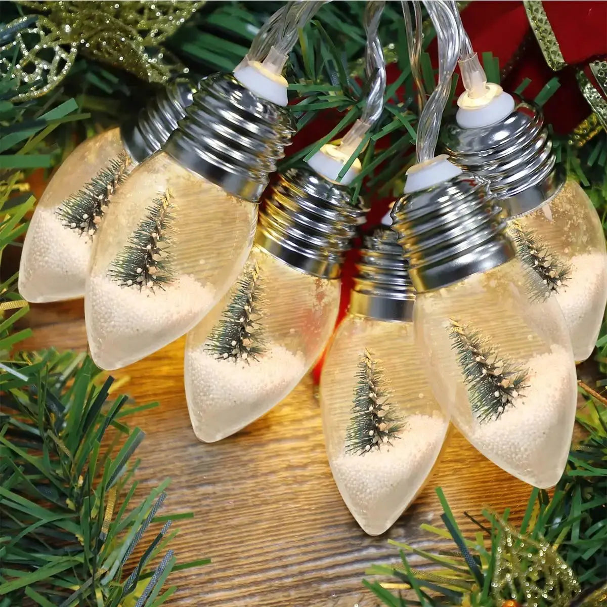 1pc 10/20LED Lights Christmas Tree Pine Needles Snowflake Decoration Wishing Bottle Light String For Home Room Layout Xmas Decor EnjoyingLeb Online