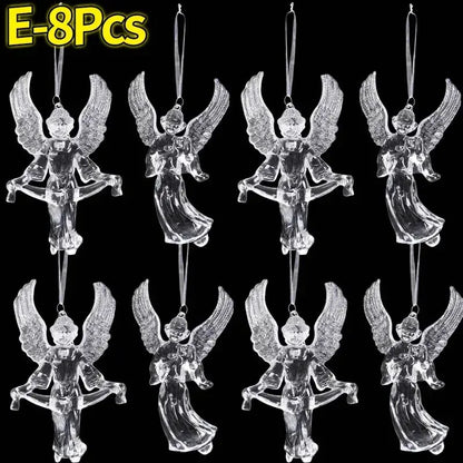 Crystal Clear Snowflake Pendants Transparent Christmas Tree Hanging Ornaments Icicle Holiday Winter Party Decorations Wholesale EnjoyingLeb Online