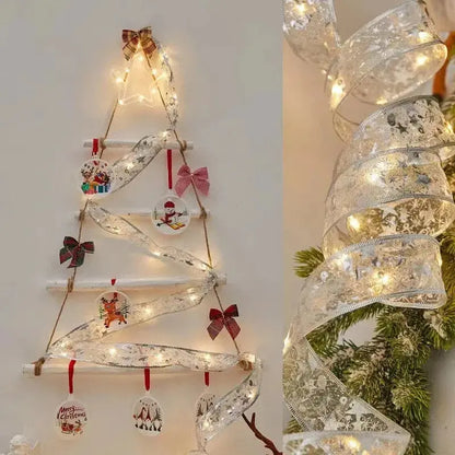 Indoor String Lights Battery Operated Christmas Ribbon with Lights Christmas Tree Accessories Decoration for Christmas New Year EnjoyingLeb Online
