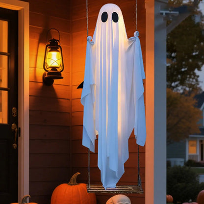 Halloween Hanging Outdoor Halloween Decorations W/ String Lights Ghosts Decorations Scary Ghost Decor for Porch Yard Trees EnjoyingLeb Online