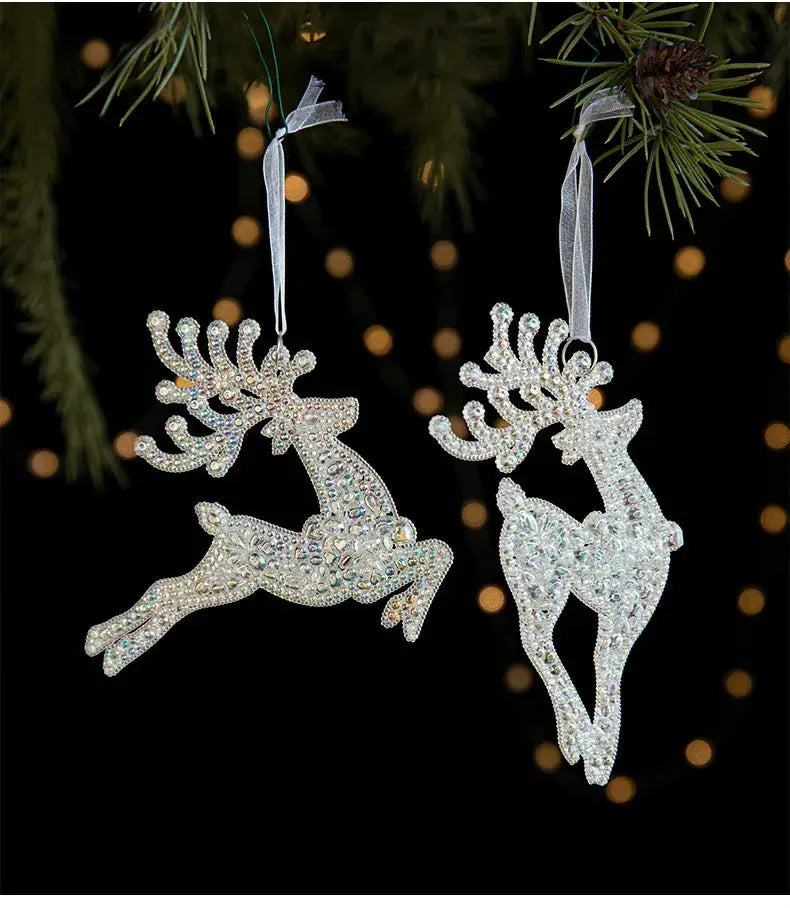 Christmas Decoration Crystal Acrylic Snowflake Reindeer Christmas Tree Hanging Pendant Christmas Atmosphere Home Decoration EnjoyingLeb Online