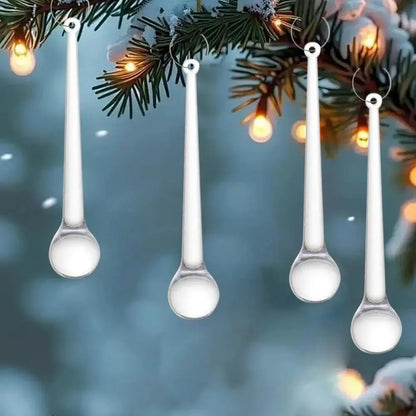Clear Christmas Teardrop Hanging Ornaments Clear Glass Raindrops Chandelier Pendants DIY Crystal Christmas Tree Hanging Decor EnjoyingLeb Online
