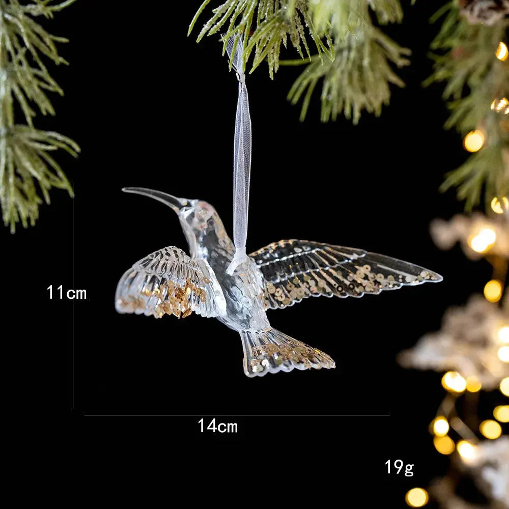 2pcs Xmas Tree Transparent Snowflake Hanging Ornaments Acrylic Pendant 2025 Christmas Decoration for HomeGifts New Year 2025 EnjoyingLeb Online