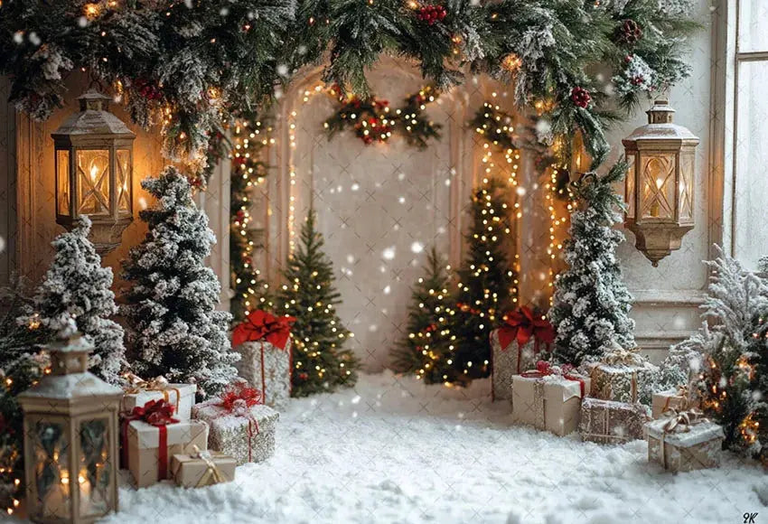 Mehofond Photography Background Winter Christmas Forest Glitter Arch Door Xmas Kids Family Portrait Decor Backdrop Photo Studio EnjoyingLeb Online