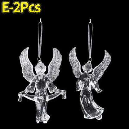 Crystal Clear Snowflake Pendants Transparent Christmas Tree Hanging Ornaments Icicle Holiday Winter Party Decorations Wholesale EnjoyingLeb Online
