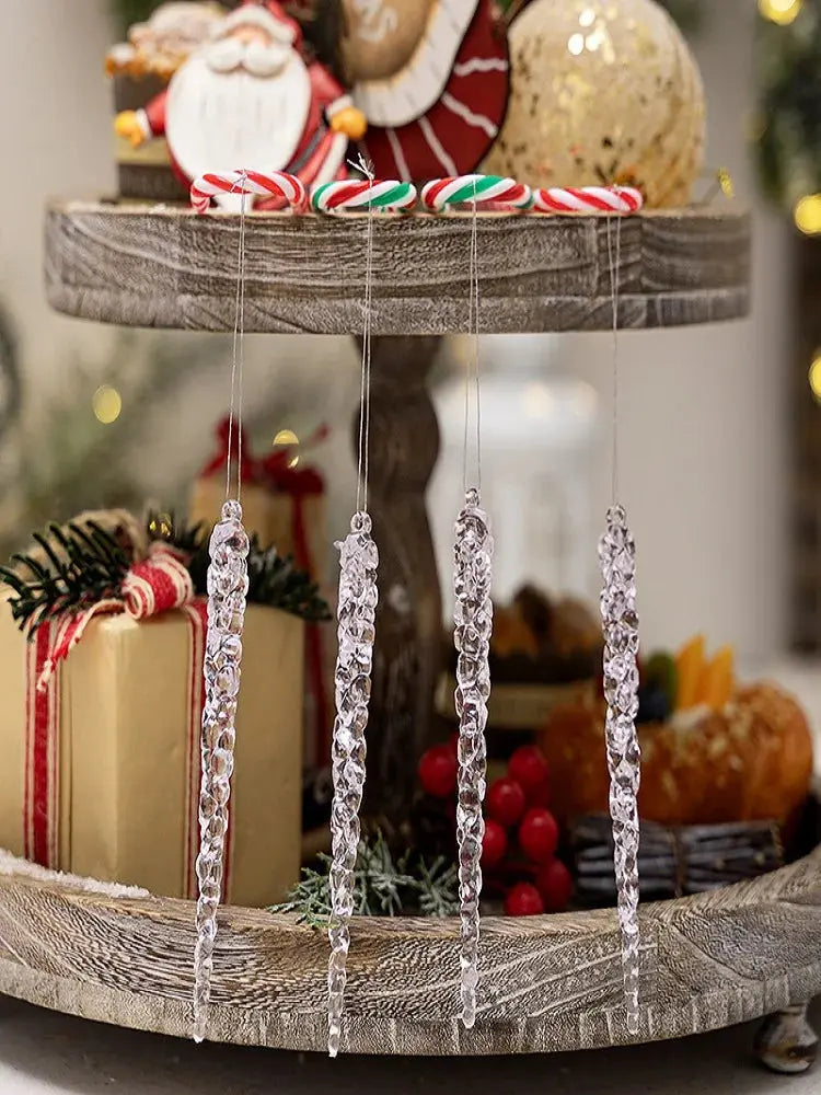 Simulação de Natal Icicles acrílicos, ornamento de Natal, gelo falso para festa de inverno, decoração de ano novo, 15cm, 6pcs EnjoyingLeb Online