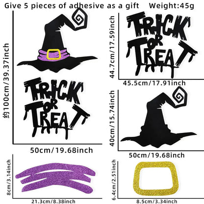 Halloween decoration room door stickers window decor skeleton hand pumpkin DIY devil witch hat glass window stickers ghost EnjoyingLeb Online