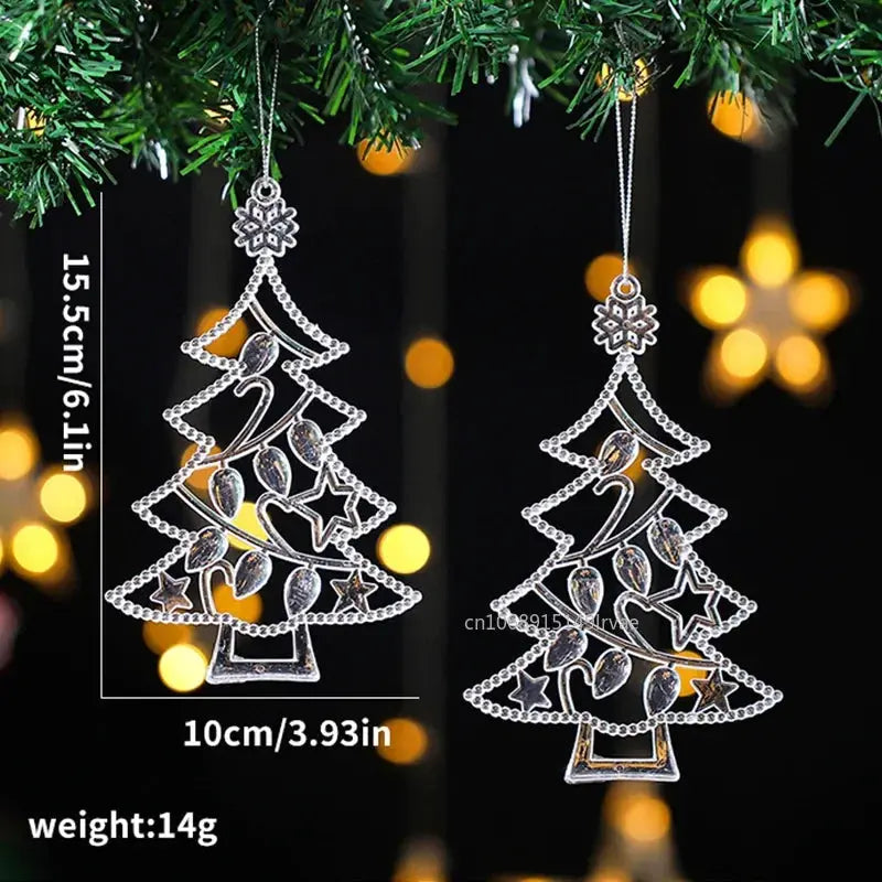 2PCS/Set Christmas Decor Crystal Acrylic Ornaments Deer Angel Xmas Tree Unicorn Hanging Pendants Navidad 2025 New Year Gift EnjoyingLeb Online