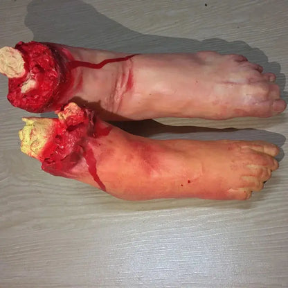 Halloween Props Decorations Horrible Blood Broken Fake Limbs Fingers Legs Arm Feet Latex Tricky Toys For Haunted House Decor EnjoyingLeb Online