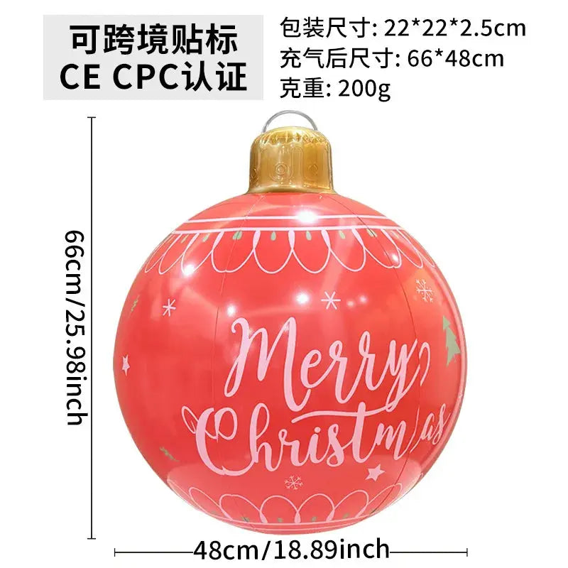 60cm Giant Luminous Inflatable Christmas Ball With No Lights Pvc Outdoor Xmas Decoration Ball Holiday Yard Lawn Porch Decor 2025 EnjoyingLeb Online