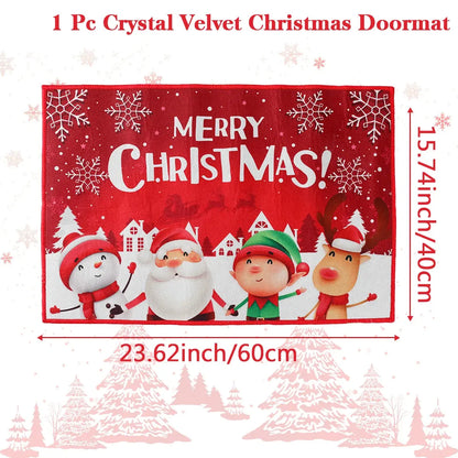 Christmas Door Mat Santa Claus Outdoor Carpet Merry Christmas Decorations For Home 2025 Navidad Xmas Ornament New Year 2026 EnjoyingLeb Online