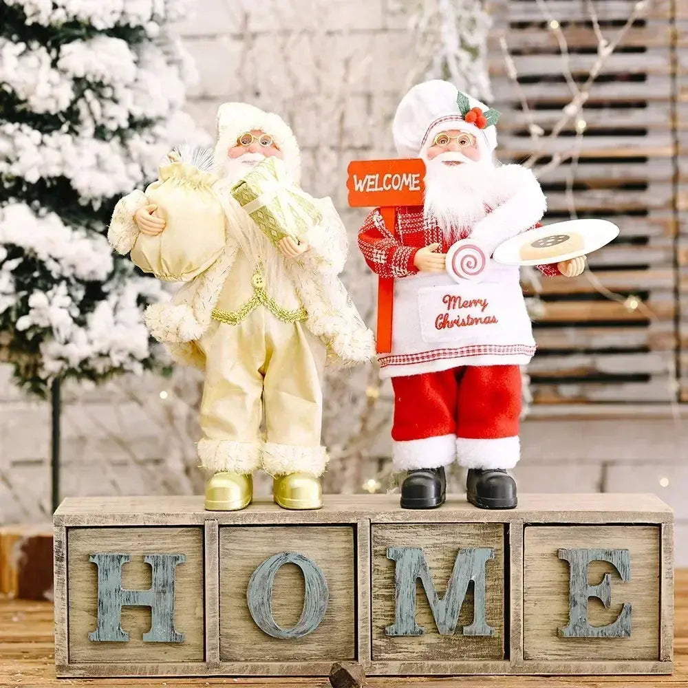 1~4PCS 2025 Christmas Decoration for Home Santa Claus Plush Doll 30cm Navidad Party Decor Xmas Ornaments New Year Gift EnjoyingLeb Online