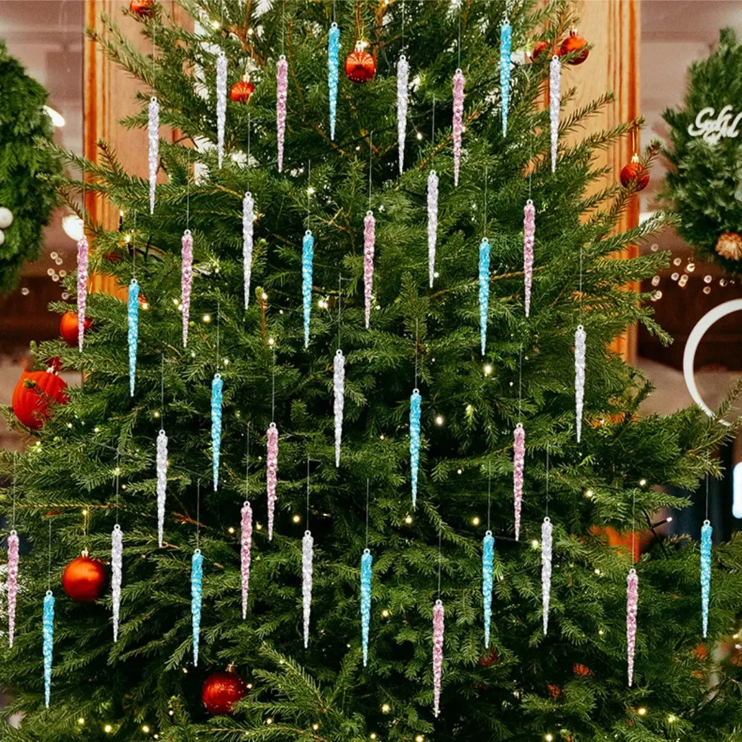 13cm Simulation Ice Xmas Tree Hanging Clear Fake Icicle Pendant Ornament Merry Christmas Party Decoration New Year Navidad 2026 EnjoyingLeb Online