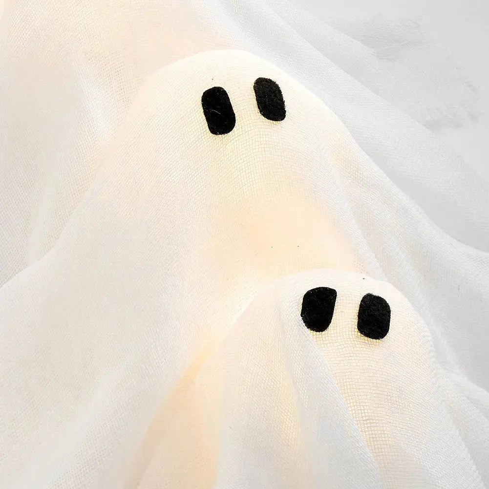 Glowing Halloween Decoration Led Spooky Lights Light-up Ghost Wreath Outdoor Wall Decor Spooky Front Door Hanging Decor EnjoyingLeb Online