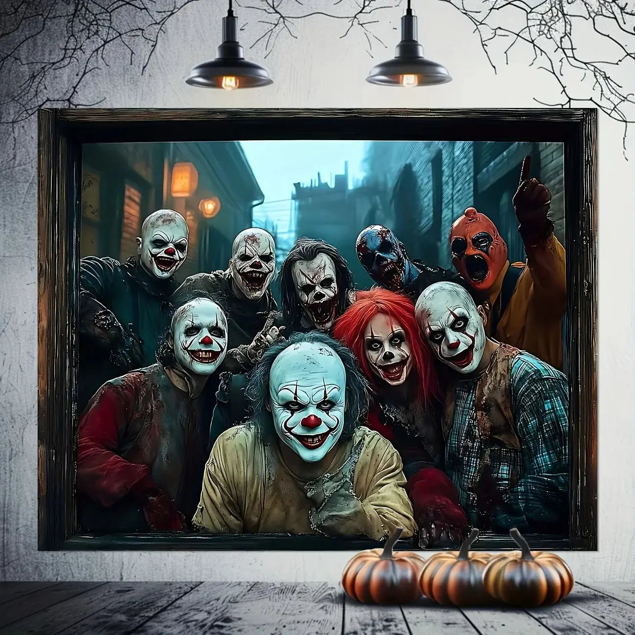 Halloween Decorations Halloween Wall Decor Halloween Scary Clown Banner Creepy Clown Wall Art for Living Room Bedroom Office EnjoyingLeb Online