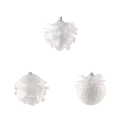 8/10CM Christmas Tree Hanging Glitter Balls Petal Shape Pine Cones Ball Pendant for Home Navidad Party Decorations New Year 2023 EnjoyingLeb Online