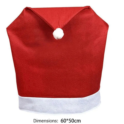 2/4/6PCS Santa Hat Chair Cover Christmas Table Decoration Santa Hat Home Decoration Christmas Gifts EnjoyingLeb Online
