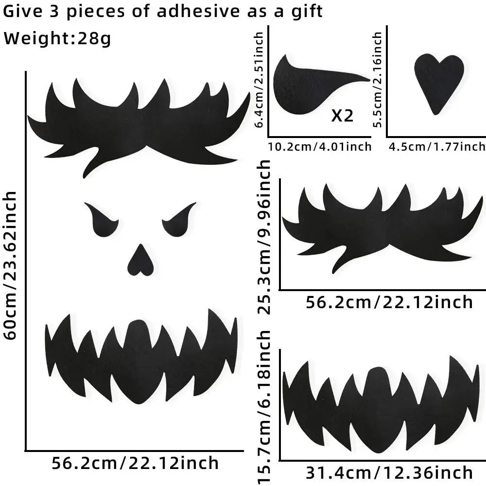 Halloween decoration room door stickers window decor skeleton hand pumpkin DIY devil witch hat glass window stickers ghost EnjoyingLeb Online