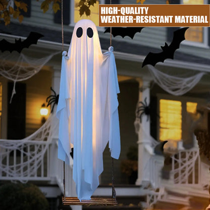 Halloween Hanging Outdoor Halloween Decorations W/ String Lights Ghosts Decorations Scary Ghost Decor for Porch Yard Trees EnjoyingLeb Online