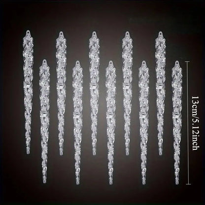 10 Pcs Acrylic Hanging Ornaments Clear Christmas Tree Icicles Pendant Decorative for Christmas Holiday Wedding Party Decorations EnjoyingLeb Online