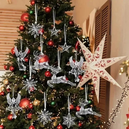 Crystal Clear Snowflake Hanging Ornaments Christmas Tree Pendants Icicle Decorations for DIY Xmas Wedding Party Ornament EnjoyingLeb Online