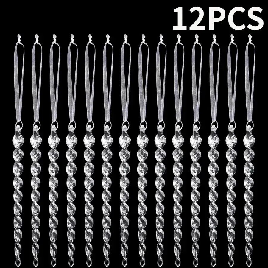 Crystal Clear Snowflake Hanging Ornaments Christmas Tree Pendants Icicle Decorations for DIY Xmas Wedding Party Ornament EnjoyingLeb Online