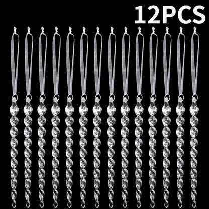 Crystal Clear Snowflake Hanging Ornaments Christmas Tree Pendants Icicle Decorations for DIY Xmas Wedding Party Ornament EnjoyingLeb Online