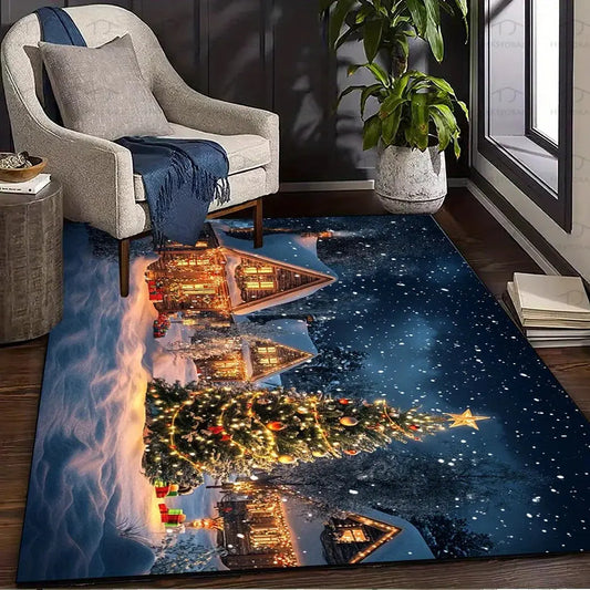 VIKAMA Christmas Carpet Christmas Tree Pattern Rug Live Room Sofa Carpet Chair Floor Mat Outdoor Carpet Large Area Rugs Christma EnjoyingLeb Online