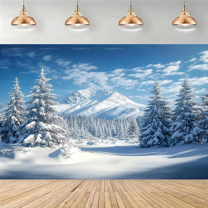 Winter Wonderland Christmas Backdrops Xmas Holidays Party Decor Photography Background Baby Shower Banner Photo Booth Props EnjoyingLeb Online