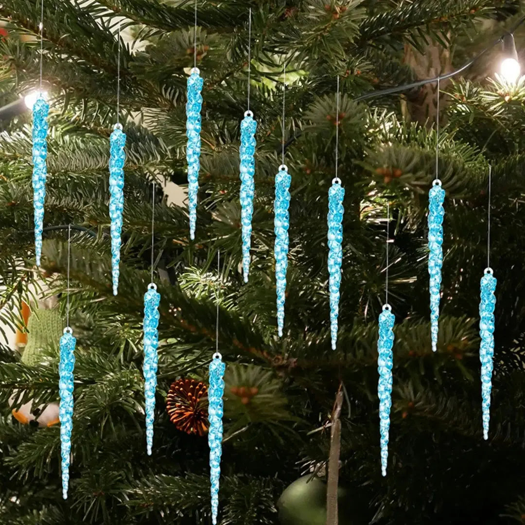 13cm Simulation Ice Xmas Tree Hanging Clear Fake Icicle Pendant Ornament Merry Christmas Party Decoration New Year Navidad 2026 EnjoyingLeb Online
