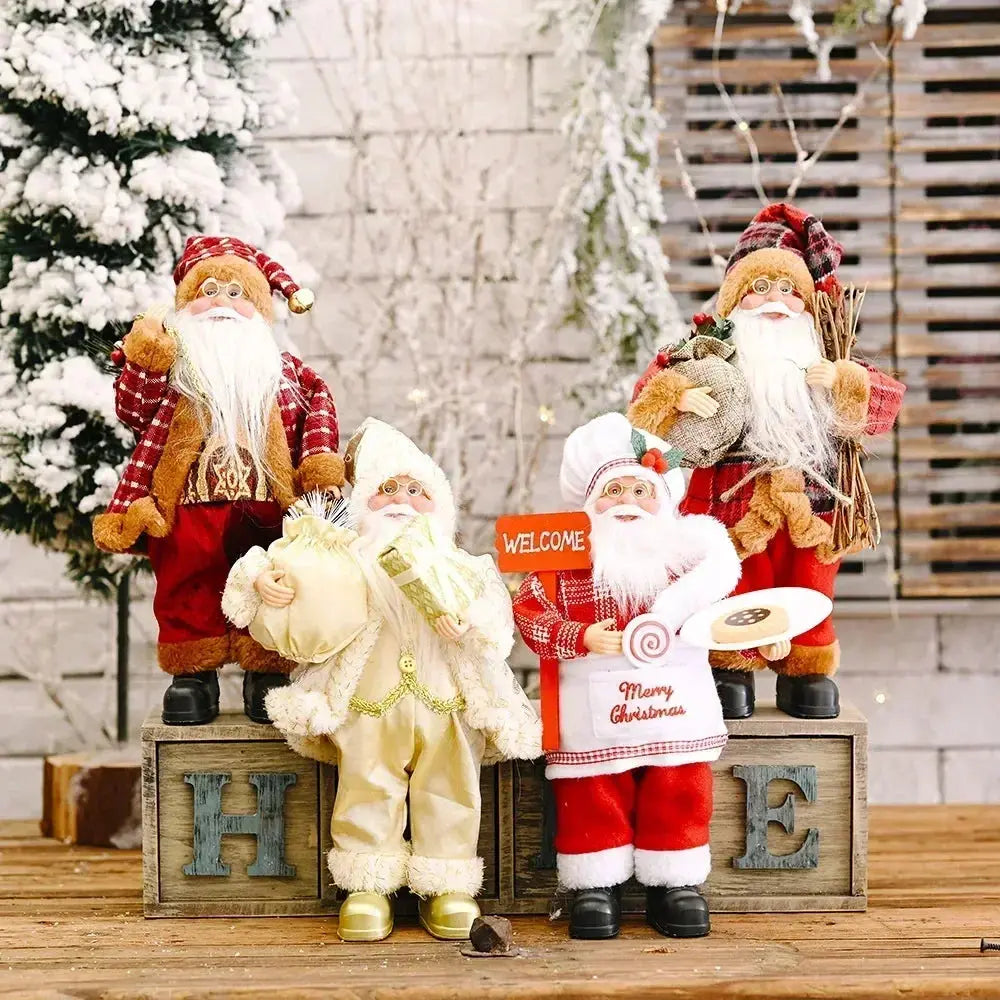 1~4PCS 2025 Christmas Decoration for Home Santa Claus Plush Doll 30cm Navidad Party Decor Xmas Ornaments New Year Gift EnjoyingLeb Online