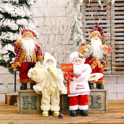 1~4PCS 2025 Christmas Decoration for Home Santa Claus Plush Doll 30cm Navidad Party Decor Xmas Ornaments New Year Gift EnjoyingLeb Online