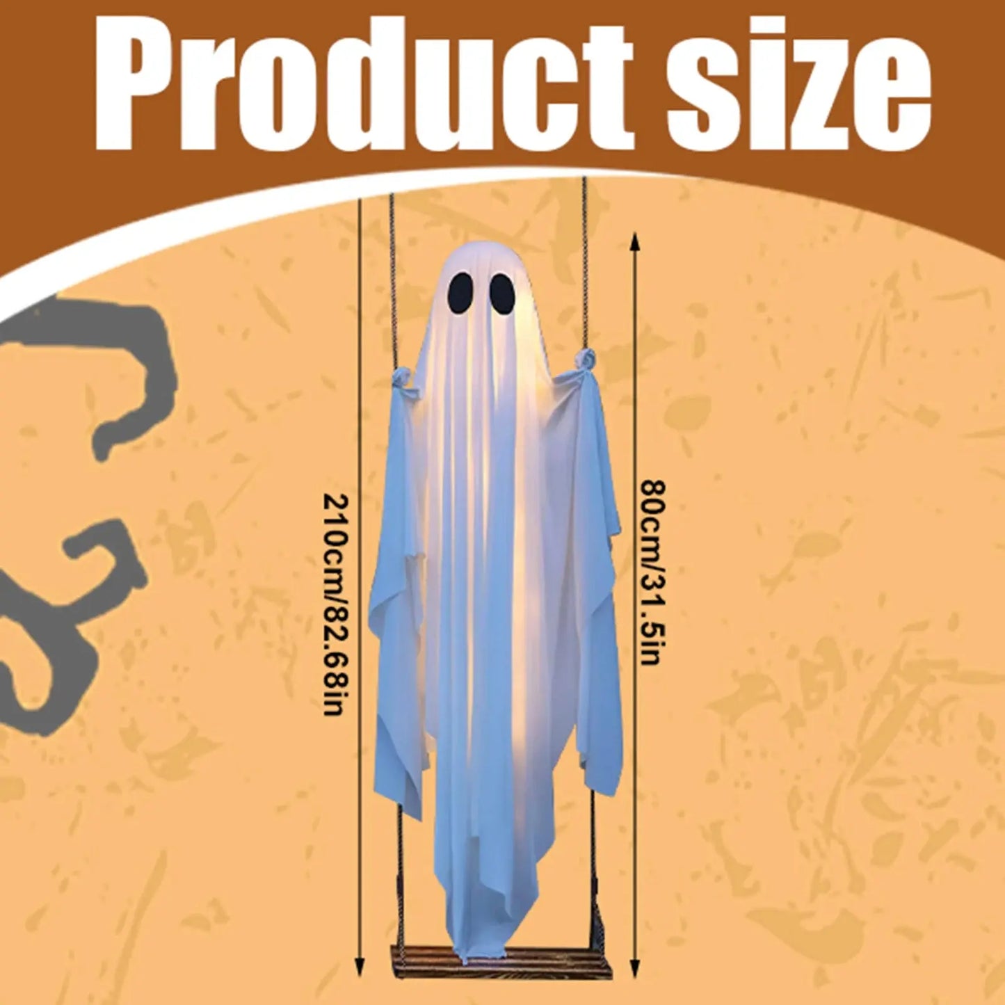 Halloween Hanging Outdoor Halloween Decorations W/ String Lights Ghosts Decorations Scary Ghost Decor for Porch Yard Trees EnjoyingLeb Online