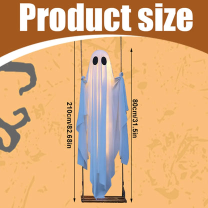 Halloween Hanging Outdoor Halloween Decorations W/ String Lights Ghosts Decorations Scary Ghost Decor for Porch Yard Trees EnjoyingLeb Online