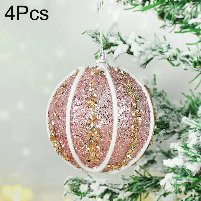 8cm White Christmas Ball Christmas Tree Ornament Xmas Decorations for Home 2023 New Year Tree Decorative Foam Balls 3Pcs/Box EnjoyingLeb Online