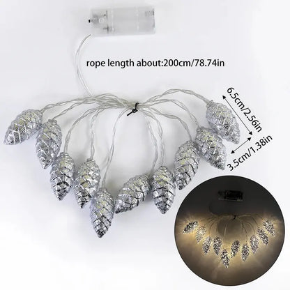 1.6M 10LED Pine Cone String Lights Christmas Tree Hanging Ornaments Merry Christmas Fairy Lights Home Decoration 2025 New Year EnjoyingLeb Online