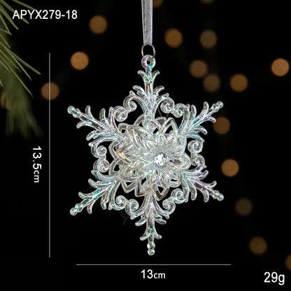 Christmas Decoration Crystal Acrylic Snowflake Reindeer Christmas Tree Hanging Pendant Christmas Atmosphere Home Decoration EnjoyingLeb Online