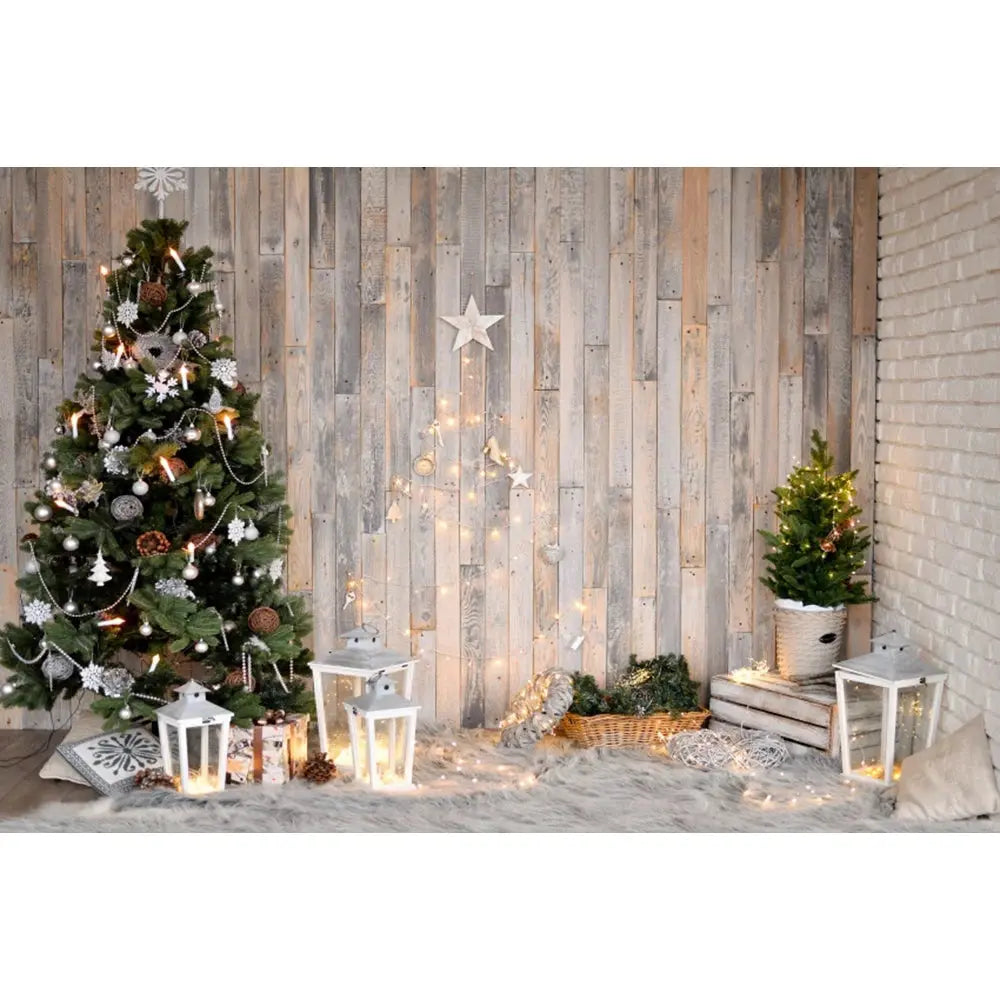 Christmas Tree Backdrop Xmas Fireplace Window Santa Claus Gifts Brick Wall Winter Adult Family Party Baby Photography Background EnjoyingLeb Online