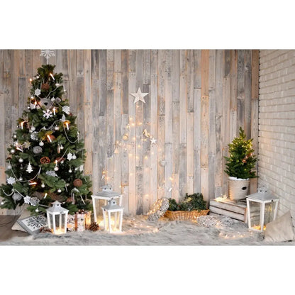 Christmas Tree Backdrop Xmas Fireplace Window Santa Claus Gifts Brick Wall Winter Adult Family Party Baby Photography Background EnjoyingLeb Online