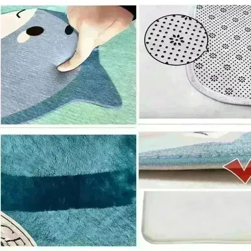 Christmas Carpet Red and White Snowflake Santa Claus Bottom for Living Room Bedroom Kitchen Floor Christmas Party Decoration EnjoyingLeb Online