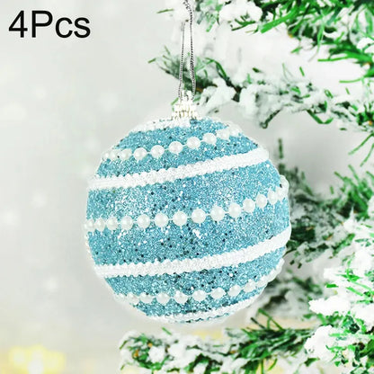 8cm White Christmas Ball Christmas Tree Ornament Xmas Decorations for Home 2023 New Year Tree Decorative Foam Balls 3Pcs/Box EnjoyingLeb Online