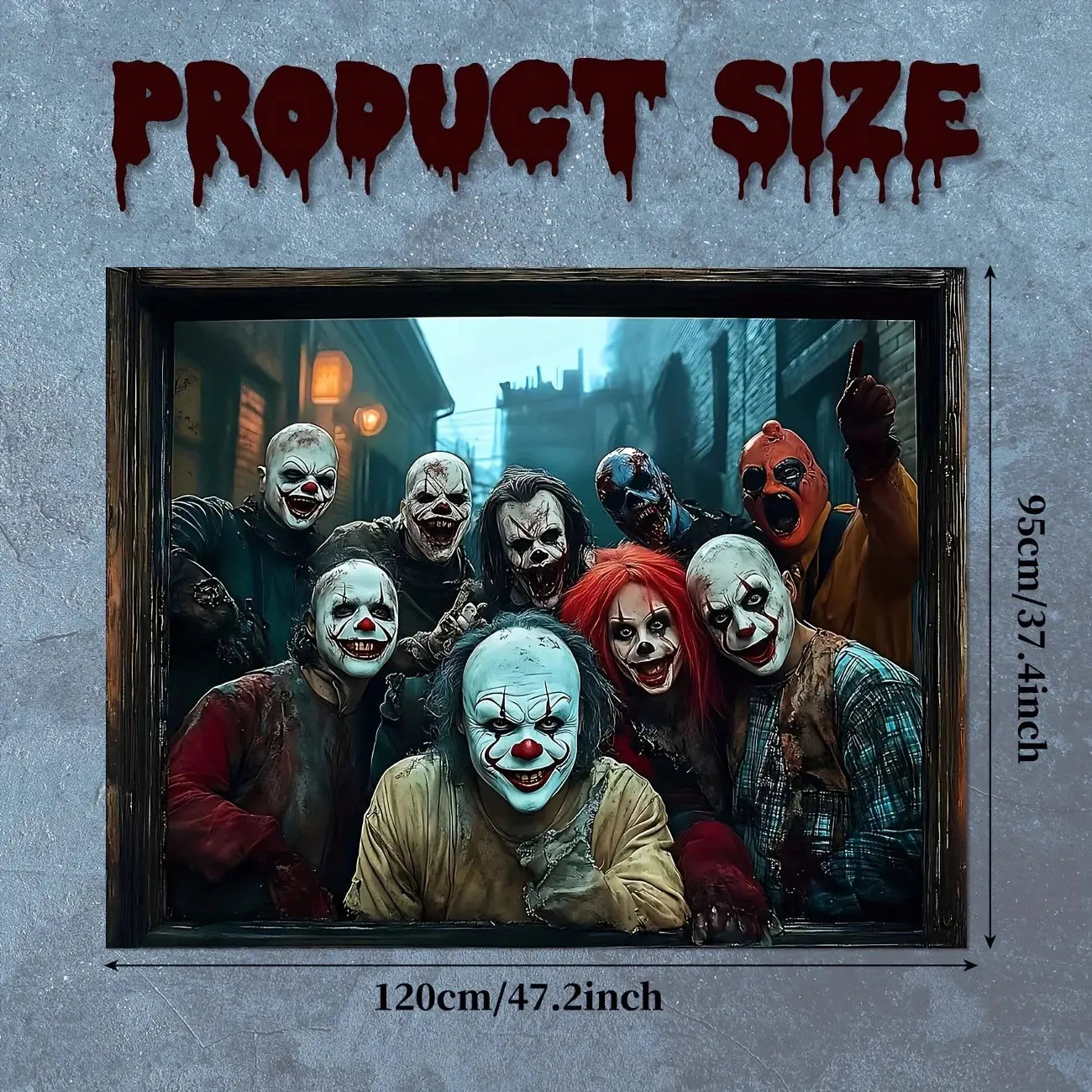 Halloween Decorations Halloween Wall Decor Halloween Scary Clown Banner Creepy Clown Wall Art for Living Room Bedroom Office EnjoyingLeb Online