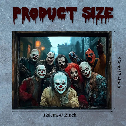 Halloween Decorations Halloween Wall Decor Halloween Scary Clown Banner Creepy Clown Wall Art for Living Room Bedroom Office EnjoyingLeb Online