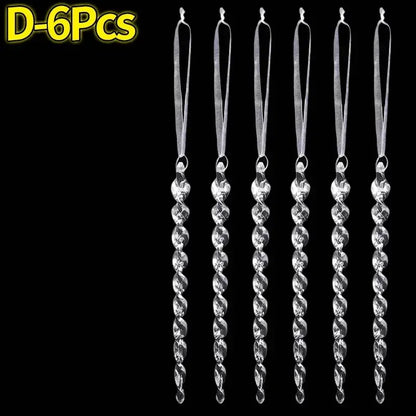 Crystal Clear Snowflake Pendants Transparent Christmas Tree Hanging Ornaments Icicle Holiday Winter Party Decorations Wholesale EnjoyingLeb Online