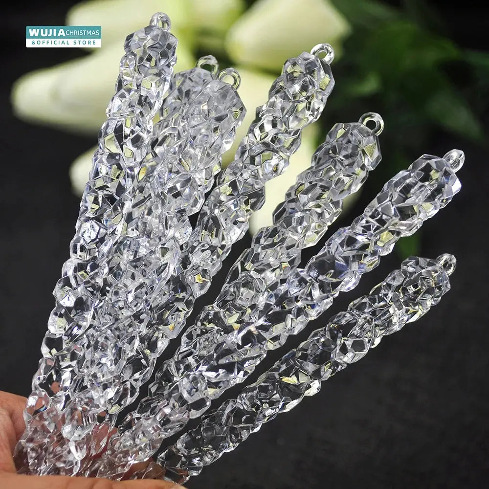 Simulação de Natal Icicles acrílicos, ornamento de Natal, gelo falso para festa de inverno, decoração de ano novo, 15cm, 6pcs EnjoyingLeb Online