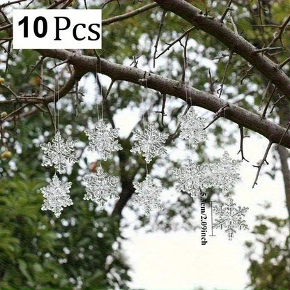 10 Pcs Acrylic Hanging Ornaments Clear Christmas Tree Icicles Pendant Decorative for Christmas Holiday Wedding Party Decorations EnjoyingLeb Online
