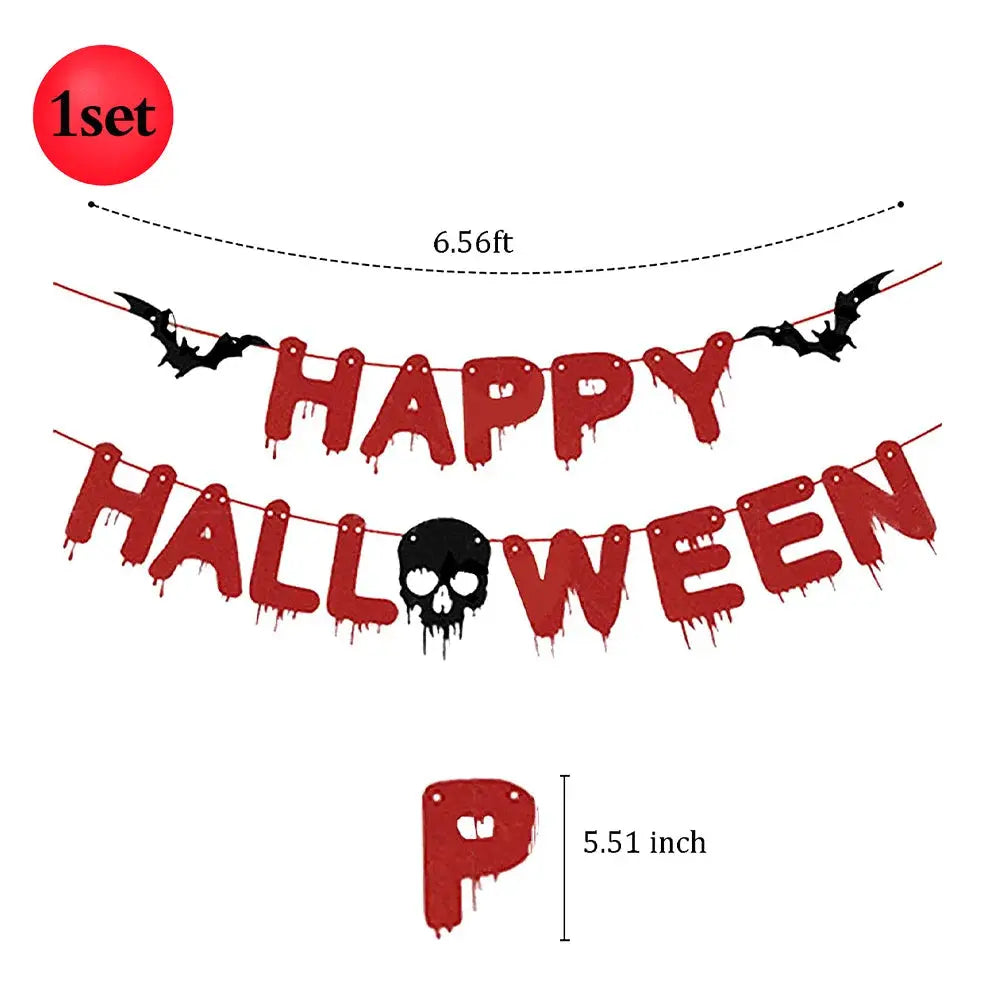 Halloween Party Decoration Happy Halloween Banner Bloody Butcher Knife Killer Tools Paper Garland for Horror Haunted House Decor EnjoyingLeb Online