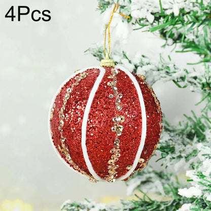 8cm White Christmas Ball Christmas Tree Ornament Xmas Decorations for Home 2023 New Year Tree Decorative Foam Balls 3Pcs/Box EnjoyingLeb Online