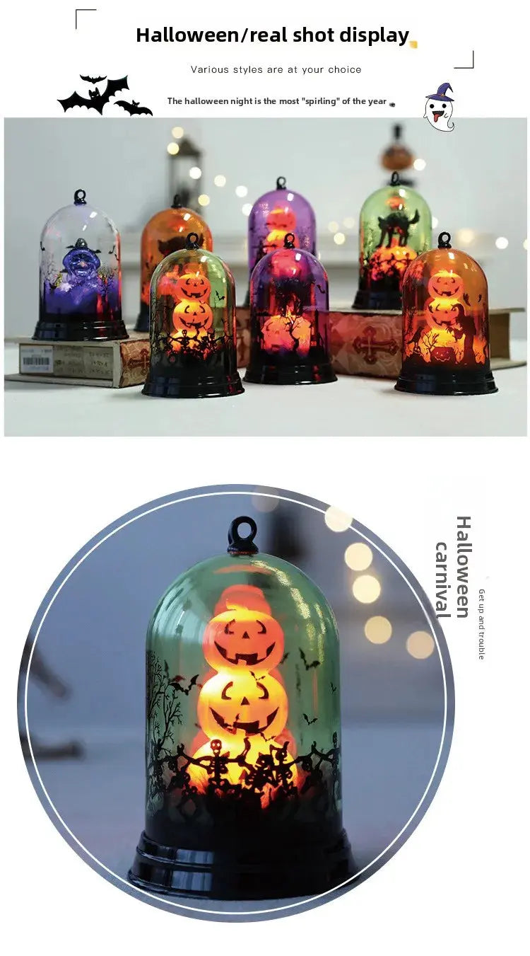 Halloween party decorations Halloween pumpkin witch lampshade bar scene decoration props candlestick nightlight decor EnjoyingLeb Online