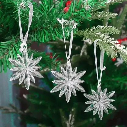 Crystal Clear Snowflake Hanging Ornaments Christmas Tree Pendants Icicle Decorations for DIY Xmas Wedding Party Ornament EnjoyingLeb Online